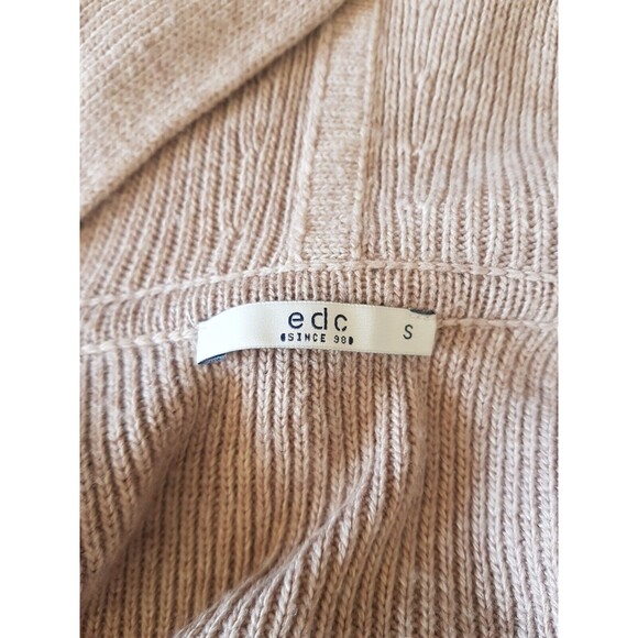 EDC Esprit Womens Sweater Cardigan Sz Small Open Ribbed Hoodie Minimalist Brown - Picture 7 of 13